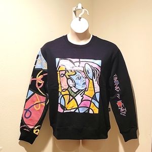 IMPRESS ART BY LOSIER PORTRAIT PRINT PULLOVER LONG SLEEVE SWEATSHIRT